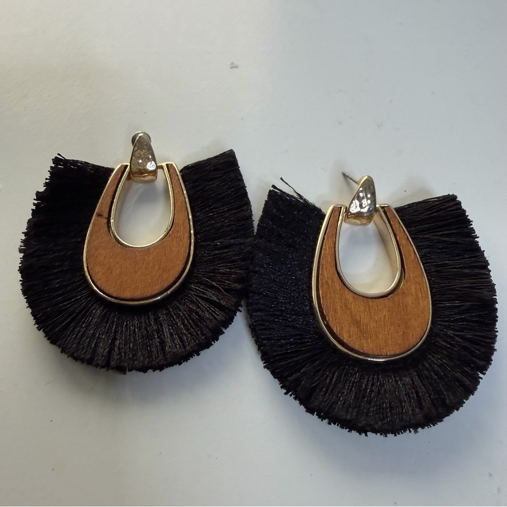 Elegant Black and Gold Earrings